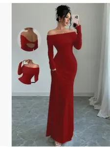 Spring Summer New One Shoulder Fashion Chic Formal Slim Fit Elegance Lady Sexy Fitted Bodycon Dress, Long Sleeve Plain Design, Women's Clothing, Womenswear