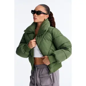 Cold Front Nylon Puffer Jacket - Olive 8