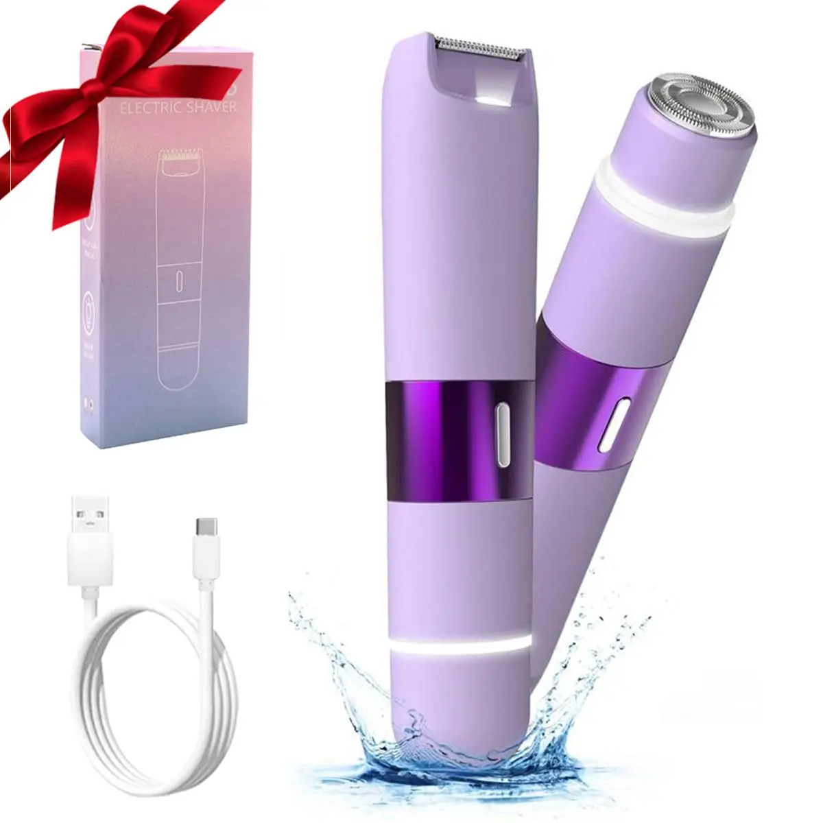 USB Rechargeable 2 in 1 Electric Hair Removal Instrument, Portable Waterproof Hair Removal Machine, Personal Care Appliances for Women, Epilator Hair Remover, Bikini Hair Removal