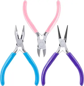 3 Pack  Pliers Set Tools Includes  Nose, Round Nose and Wire Cutters Chain Nose Pliers for  Making Repair, Wire Wrapping, Beading and Crafts
