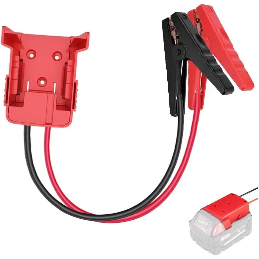 Jumper Cables with  clips Compatible with Mil.waukee M18 18V , wire 8AWG Automotive Booster Cables for Jump Starting  Using Tool , 392?(200?)(1.3FT)