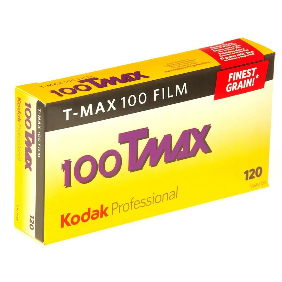 Kodak T-Max 100 Black & White Negative Film Roll - ISO 100, 120 Size, Finest Grain, Pack of 5