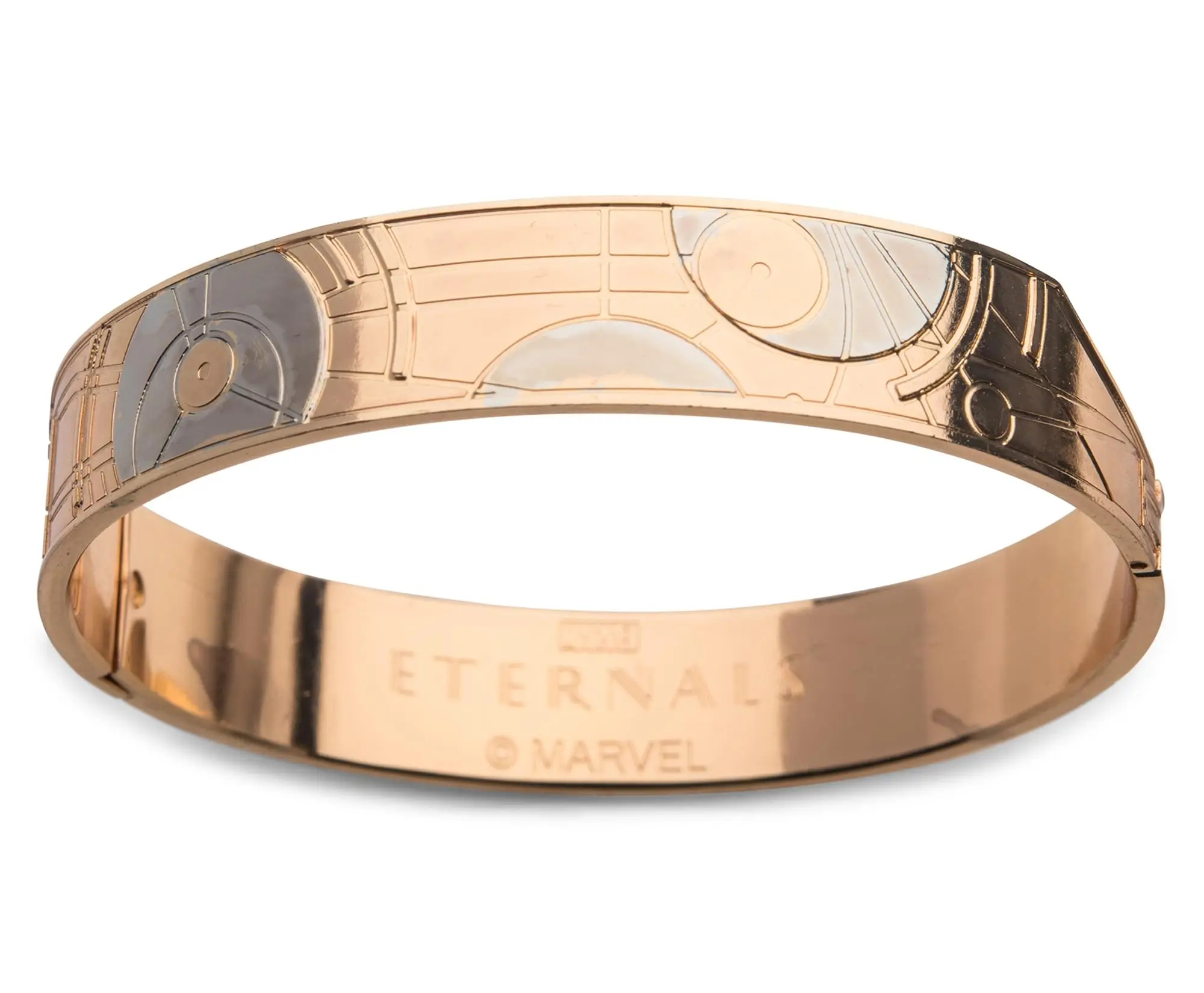 24KT Gold Plated Bracelet, Marvel's Eternals Uni-Mind Hinged Replica, Toynk Exclusive Limited Edition Collectibles with Eternals Branding, Box Chain