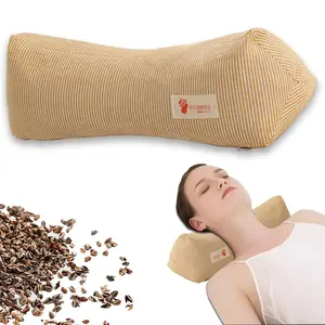 YHFYHF Cervical Pillow Buckwheat Cushion, Neck Support Pillow for Back Pain Relief, Round Pillow for Side Sleeping Comfort