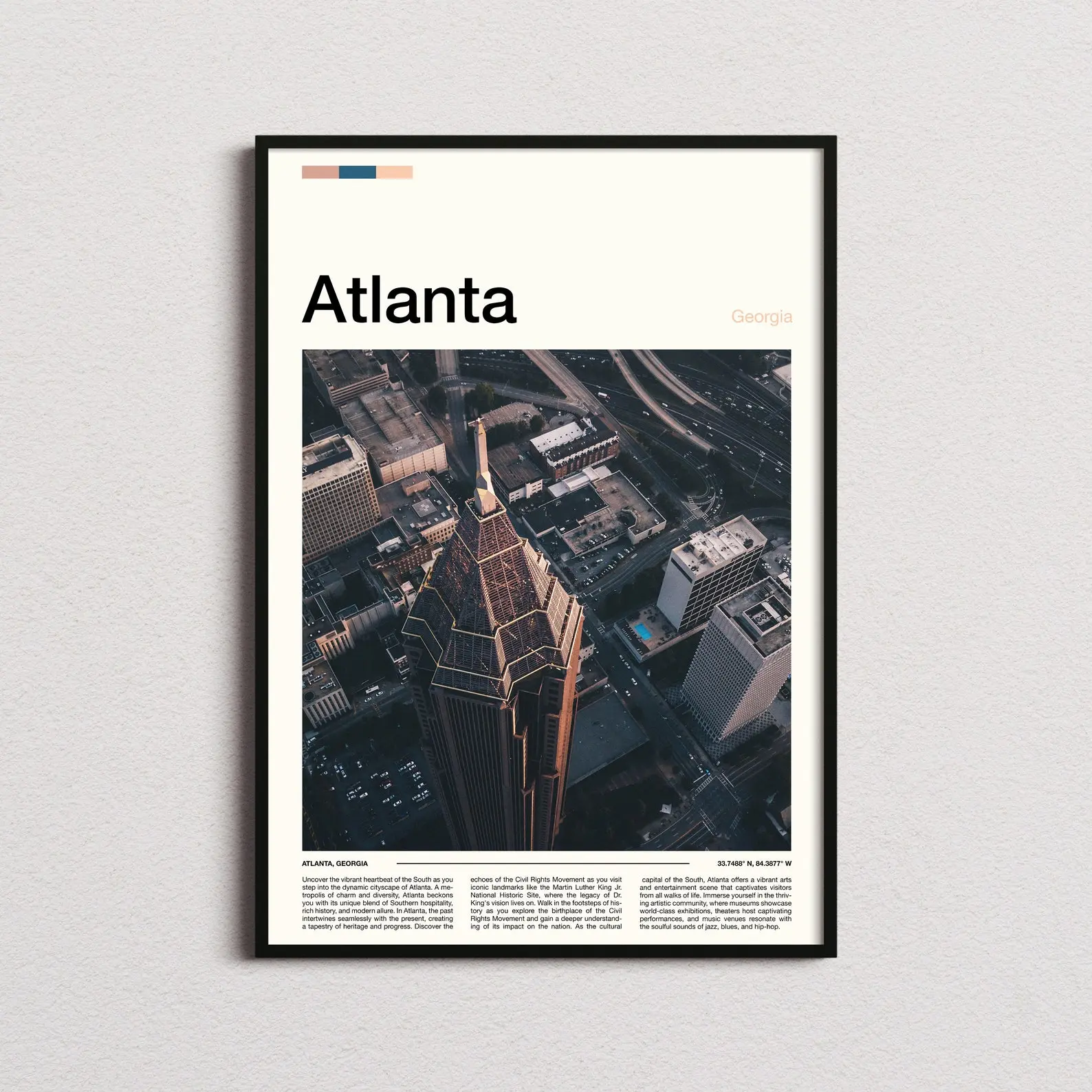 Atlanta Print Atlanta Poster Atlanta Wall Art Georgia Art Print Atlanta Photo
