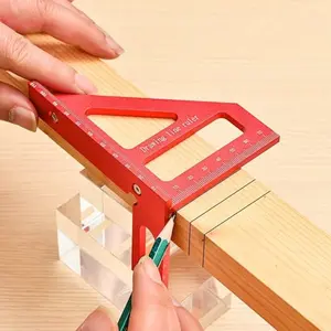 3D Multi-Angle Measuring Ruler for Woodworking, Precision Aluminum Alloy Carpenter Square, Miter Triangle Tool for Professionals, Woodworking Square Protractor
