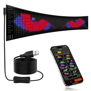 Joysync Devil Eye LED Display Light Display for Car, Programmable Flexible LED Car Display, Customizable Color Foldable RGB Pixel Screen with USB/Bluetooth APP Remote Control Dashboard for Cars/Trucks/SUVs