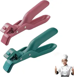 2 PCS Hot Plate Gripper Tongs Anti Scald Silicone Non Slip Clips Multi Function for Bowls Pans Dishes Kitchen Utensil Safe Handling