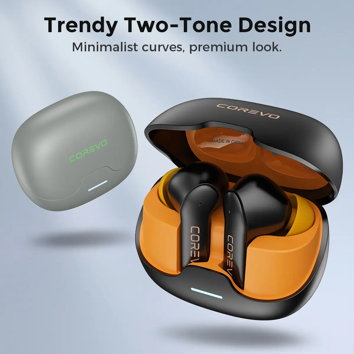 COREVO Wireless In-Ear Headphones, 98.5% Noise Cancellation, Environment-Adapting Intelligent Noise Adjustment, High-Resolution Audio, 15-Hour Battery Life, Bluetooth 5.4 design gym sport pro
