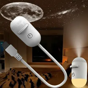 2-in-1 Astronaut Galaxy Projector Nightlight - USB Portable Novelty Lighting, 6-Slide Starry Sky LED Lamp for Bedroom Ceiling Decor, Backlight-Powered Mini Wall Light for Kids, Nightlight Novelty Lighting