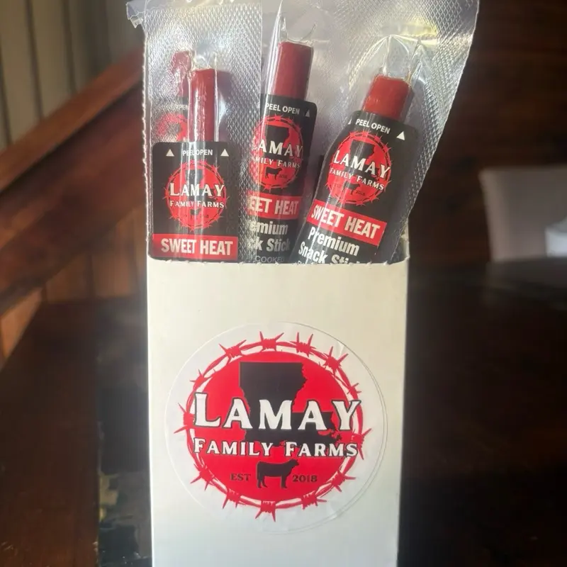 LaMay Family Farms Premium Snack Stick - Box of 25-On the Go Snack, Fully Cooked, 1oz Pack Dry Dried
