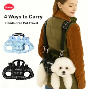 [Hipipet] Dog Travel Backpack Lightweight Crossbody & Shoulder Carrier for Small Dogs & Cats Ergonomic Design 4-in-1 Carry Options Comfortable Portable Ideal for Outdoor Adventures & Daily Walks