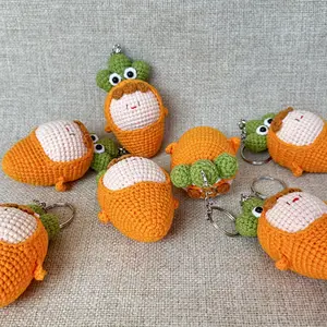 Handmade crochet, Unique Crochet Gift Exquisite & Adorable Carrot-Shaped Decoration for Indoor Tables or Pendants Practical Thoughtful Social Gift，under $5
