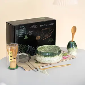 8pcs Japanese Gift Box Set, Style Matcha Bowl Tea Set, Matcha Kit Set, Perfect for Tea Lovers, High-Quality Matcha Accessories