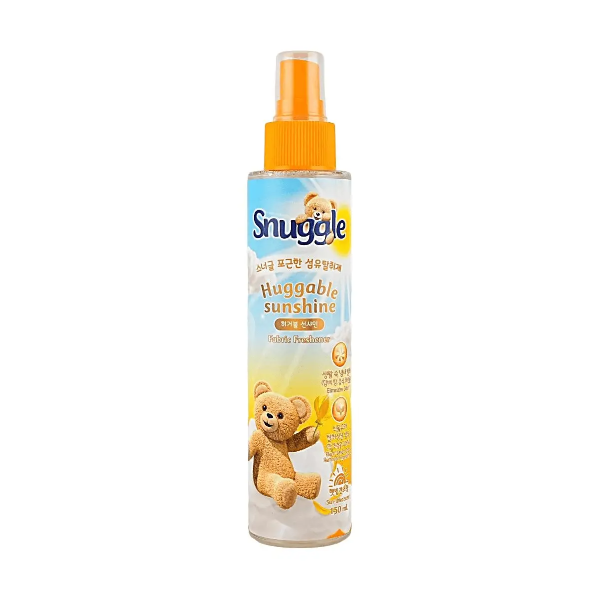 SNUGGLE Household Fabric Refresher Spray - Huggable Sunshine Floral Aroma Bottle, Korean Odor Eliminator, Wrinkle Releaser, Clean Scent Home Fragrance Product, 150ml