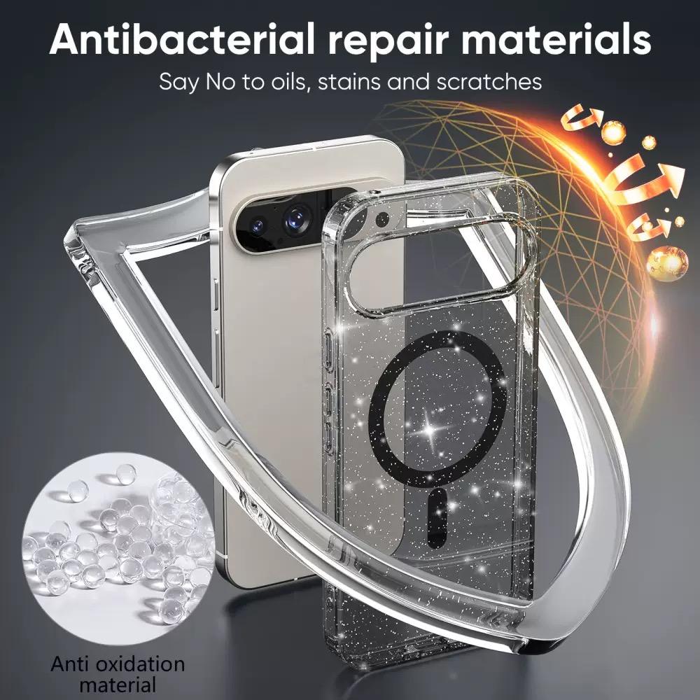 Google Pixel Magnetic Iridescent Armor Shield, Shockproof Heavy Duty Protective Case Compatible with Pixel 10/9/8 Full Series