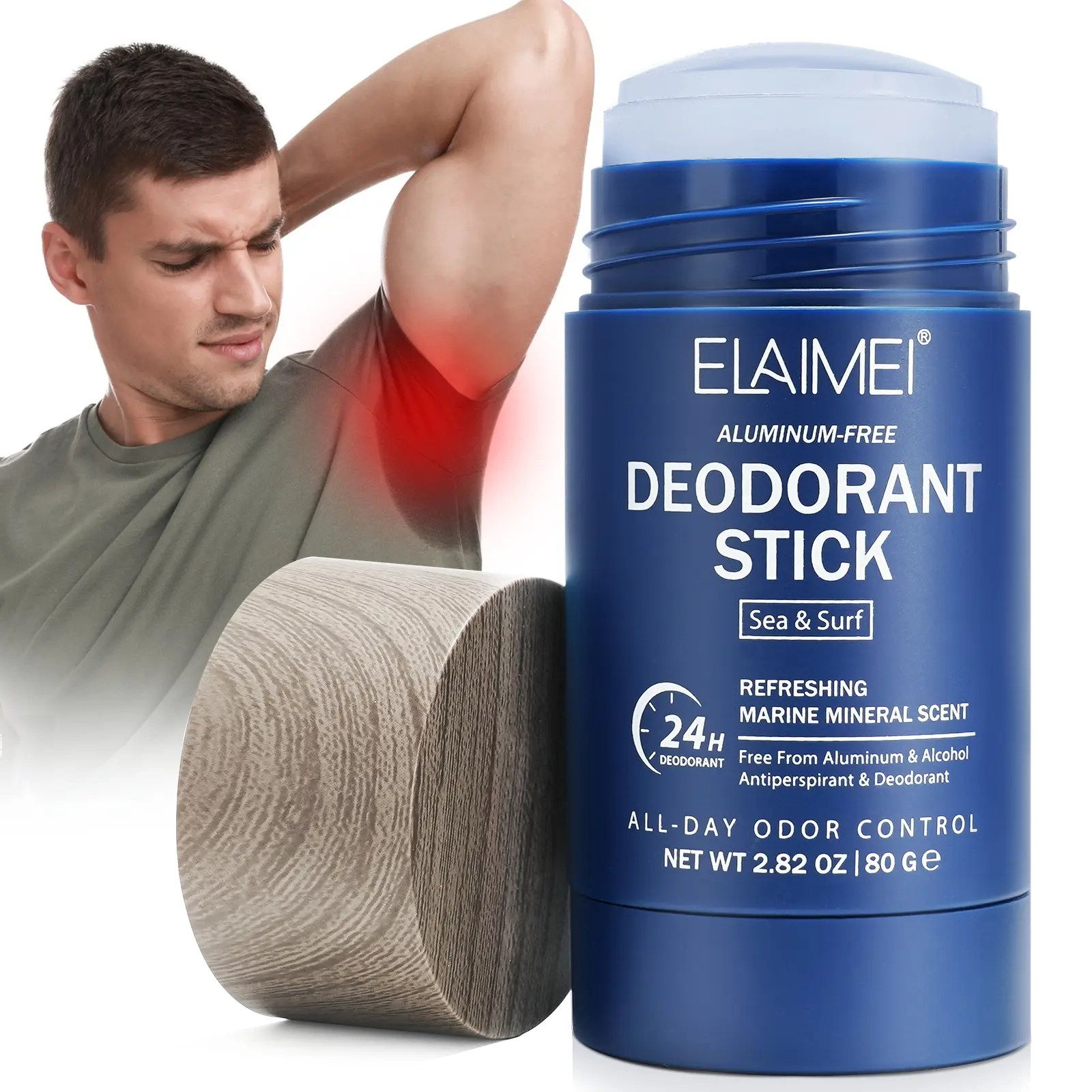Elaimei Men's Antiperspirant Stick 80g, Deodorant For Men, Sweat Control Deo, Long-Lasting Fresh Scent, Deodorant & Anti-Perspiration Balm, Long Lasting Deodorants, Body Care Essentials