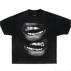 Grin Fang Mouth Garment-Dyed Boxy Shirt