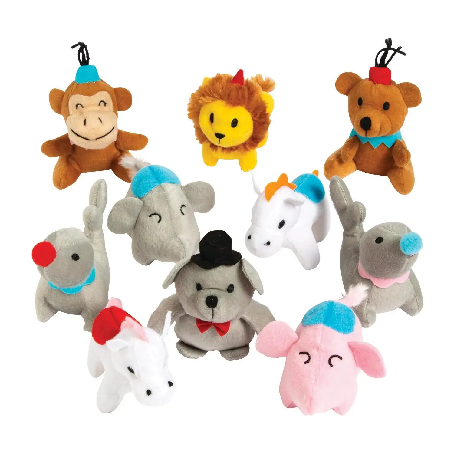 4" Bulk 50 Pc. Mini Carnival Stuffed Animal Assortment, Stuffedanimals, Cuddly Stuffed Animals