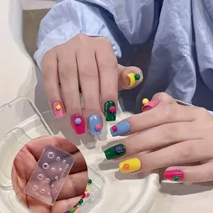 Round Dot Nail Art Mold, Multi-Size Circular Cavity Silicone Mold, for 3D Nail Charms, Resin Embellishments, DIY Nail Accents, No Insert Included