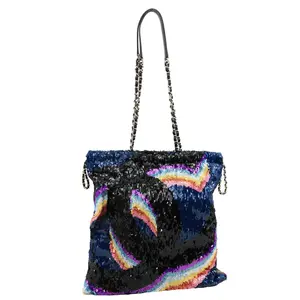 Pre-owned CHANEL Sequin Shoulder Bags 2021 Drawstring Tote Bag Multicolor