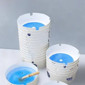 Disposable Ashtray 25-Pack, Portable & Eco-Friendly Paper Ashtrays with Deodorizing Smokeless Gel, Indoor Outdoor Use, Travel, Car Cup Holder, Parties and Camping