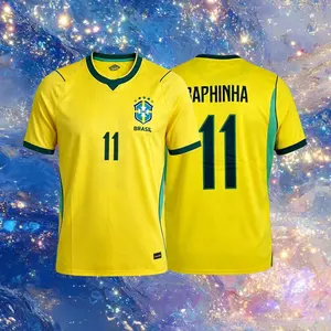 2026 Brazil National Home And Away Yellow And Blue Neymar Vini Raphinha Short Sleeve Soccer Jersey Fans Version