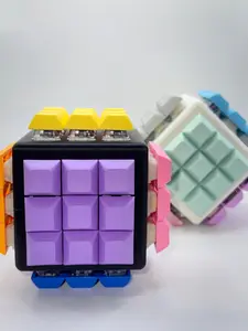 KEEBS Cube | 54-Key Mechanical Keyboard Fidget with Real Switches | Desk Clicker Stress Relief