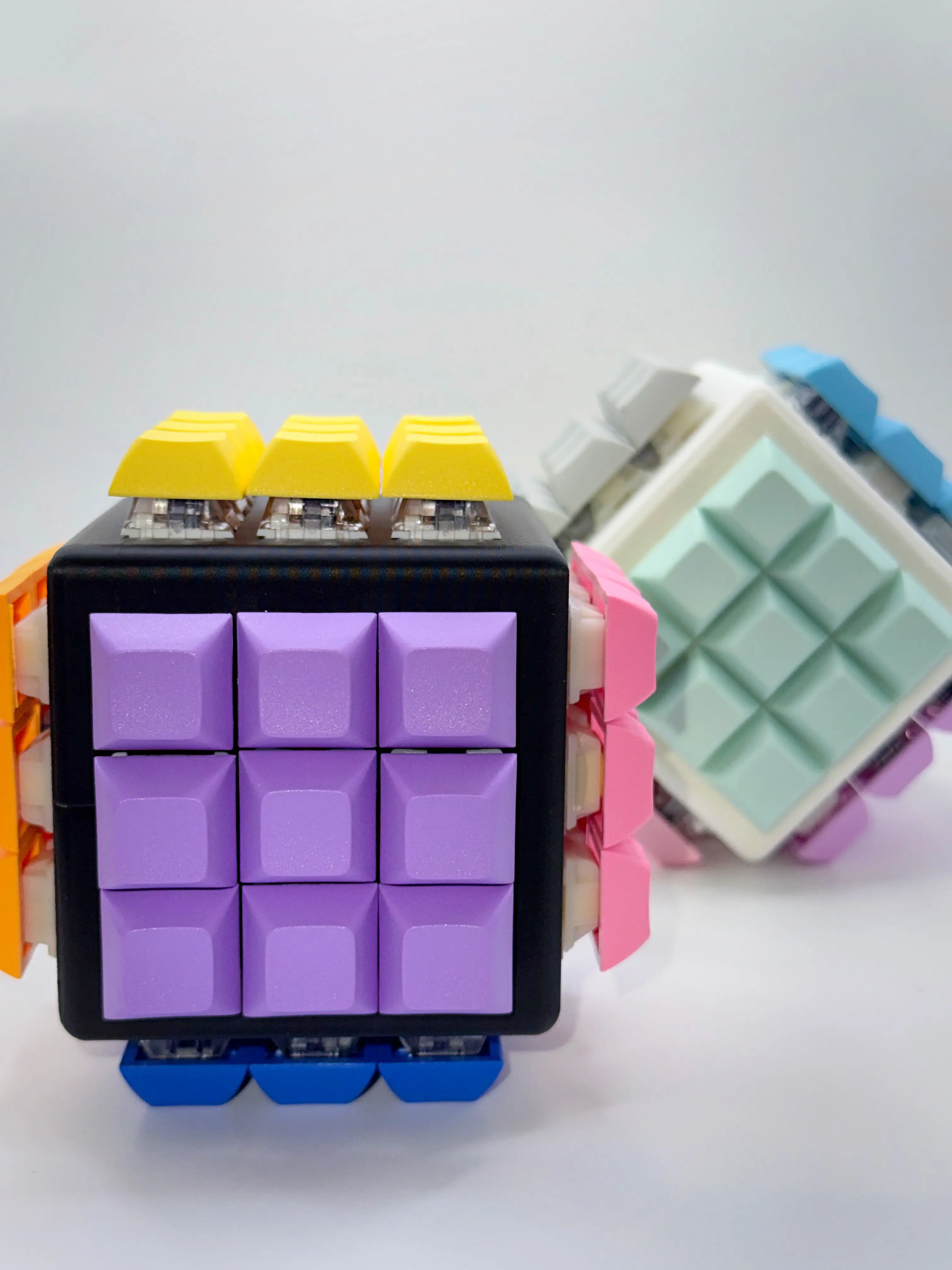 KEEBS Cube | 54-Key Mechanical Keyboard Fidget with Real Switches | Desk Clicker Stress Relief