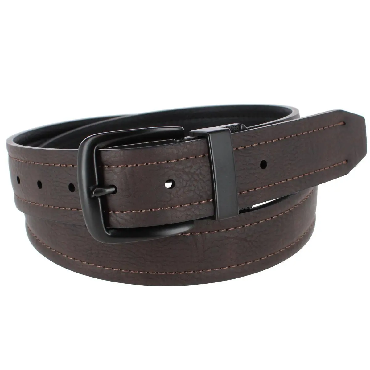Dickies Men's 38mm Reversible Stretch Fashion Belt - Adjustable Waist Belt with Faux Leather, Padded Strap