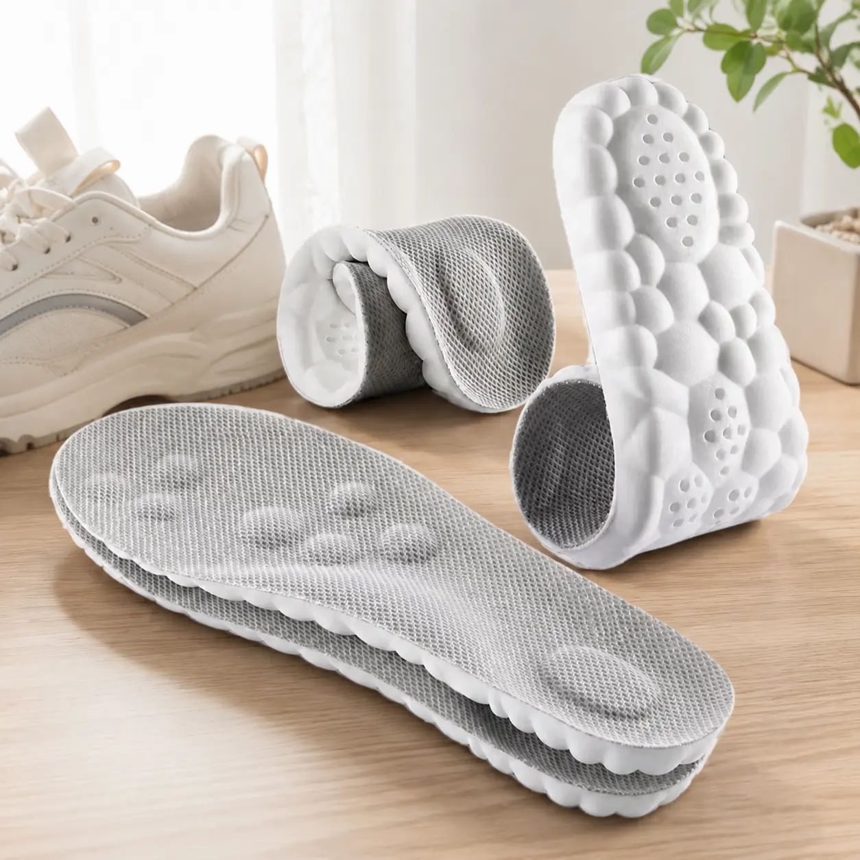 【Real Soft】Insoles For Women Man,Protect The Ankles,Cloud insoles for Men Women,4D Cloud Soles for Men Soft Memory Foam Cushioning Insoles - Trim to Fit Steppers Insoles