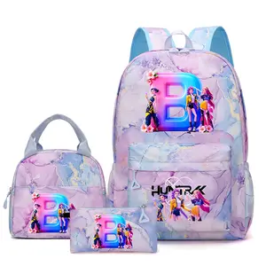 3-piece Backpack Lunch Set School Pencil Case Girl Back-to-School Casual Backpack Teen Travel