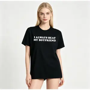 Couple T-Shirt I always beat My Boyfriend Funny Relationship Valentine T-Shirt,Black-Hoodie-front Black-Sweatshirt-front Casual