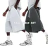 Men's 2-Piece Comfy Menswear Set - Plain, Loose-Fit, Mid-Length Straight-Leg Elastic Drawstring Lightweight Casual Shorts for Commuting, Outdoor Activities,sohochic