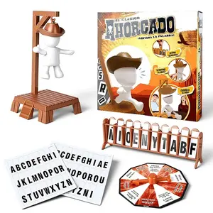 Spanish Hangman Game Box, Mystery Word Guessing Party Toy, Family Fun Interactive Board Game, Educational Learning Tool