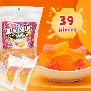 Orange Shaped Fruit Gummies Candy, Sweet & Sour Chewy Gummy Candy, Individually Wrapped Orange Gummies, 39 PCS, Perfect for Parties, Snacks, Candy Buffet & Gifts