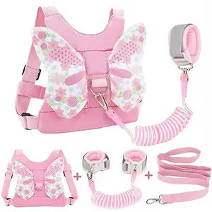 Mothers Day Gift 3 in 1 Toddler Harness Leashes + Anti Lost Wrist Link, Kids Harness Children Leash for Girls, Child Anti Lost Leash Baby Cute Harness Belt Strap Hold Kids Close While Walking