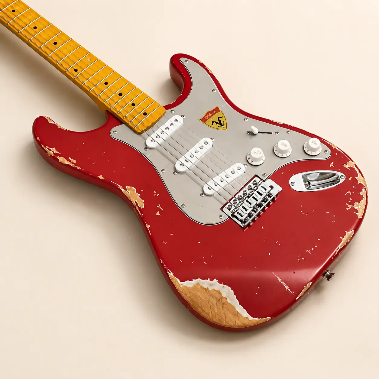 Vintage Metallic ST Electric Guitar for Adults, Alder Body, Maple Fretboard, 21 Frets, SSS Pickups, Chrome Hardware, Rich Sound for Music Performance, None