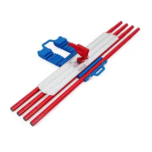 Professional Magnesium Bull Float Kit – Concrete Finishing Tool – 36 x 8" & 48 x 8" Round Ends – Adjustable Bracket, 4 Extendable Handles, Aluminum Magnesium Alloy, Durable Carrying Box