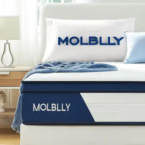 Molblly Queen Mattress, 12 Inch Innerspring Mattress in a Box,Ultimate Motion Isolation Individually Wrapped Pocket Coils Mattress,Pressure Relief,Back Pain Relief& Cool Queen Bed Mattress