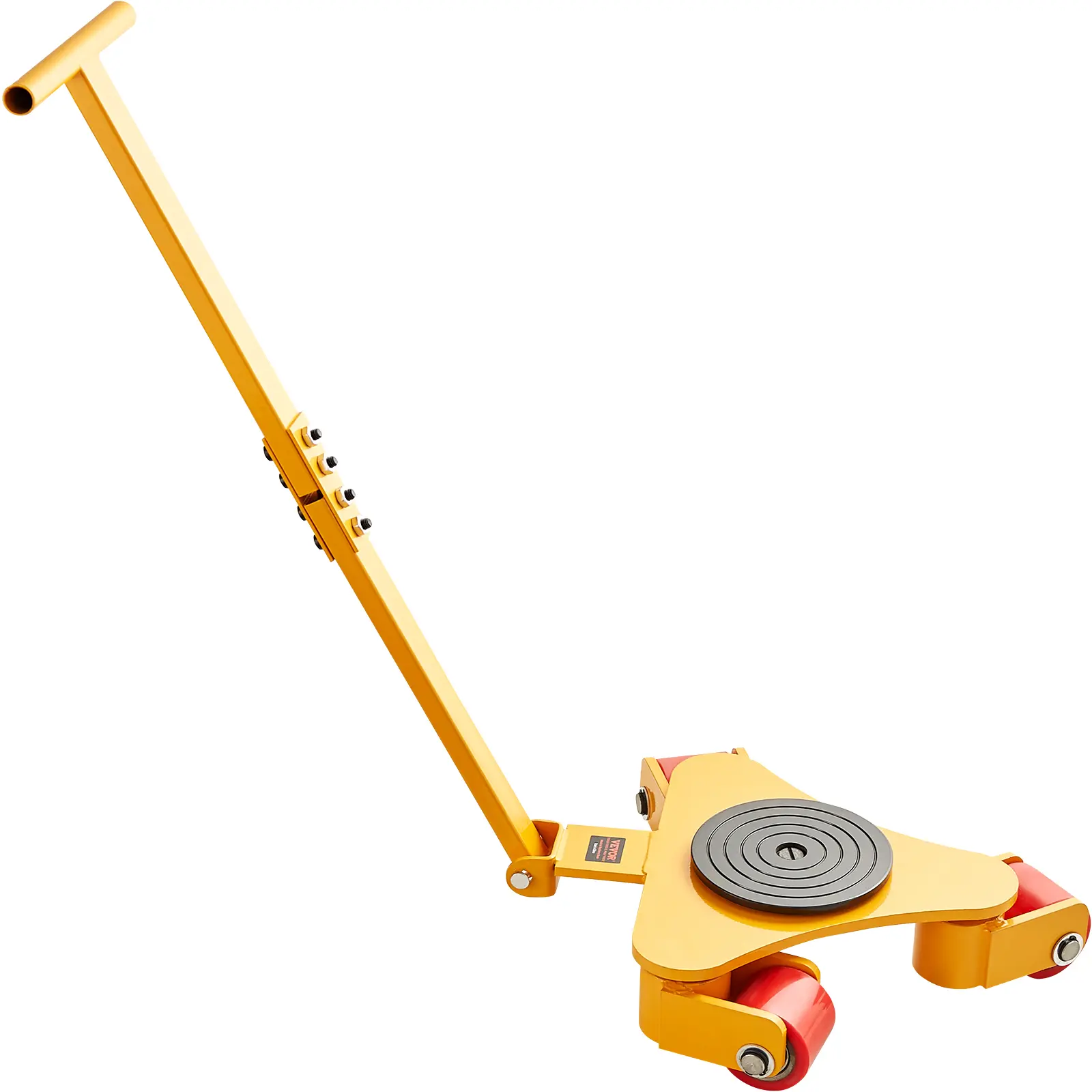 【summerfinds】VEVOR Machinery Skate Dolly, 6614 LBS/3T Industrial Machinery Mover with Handle, Carbon Steel Machinery Moving Skate with 3 360° Swivel PU Wheels, 360° Rotation Non-Slip Cap for Warehouse, Workshop