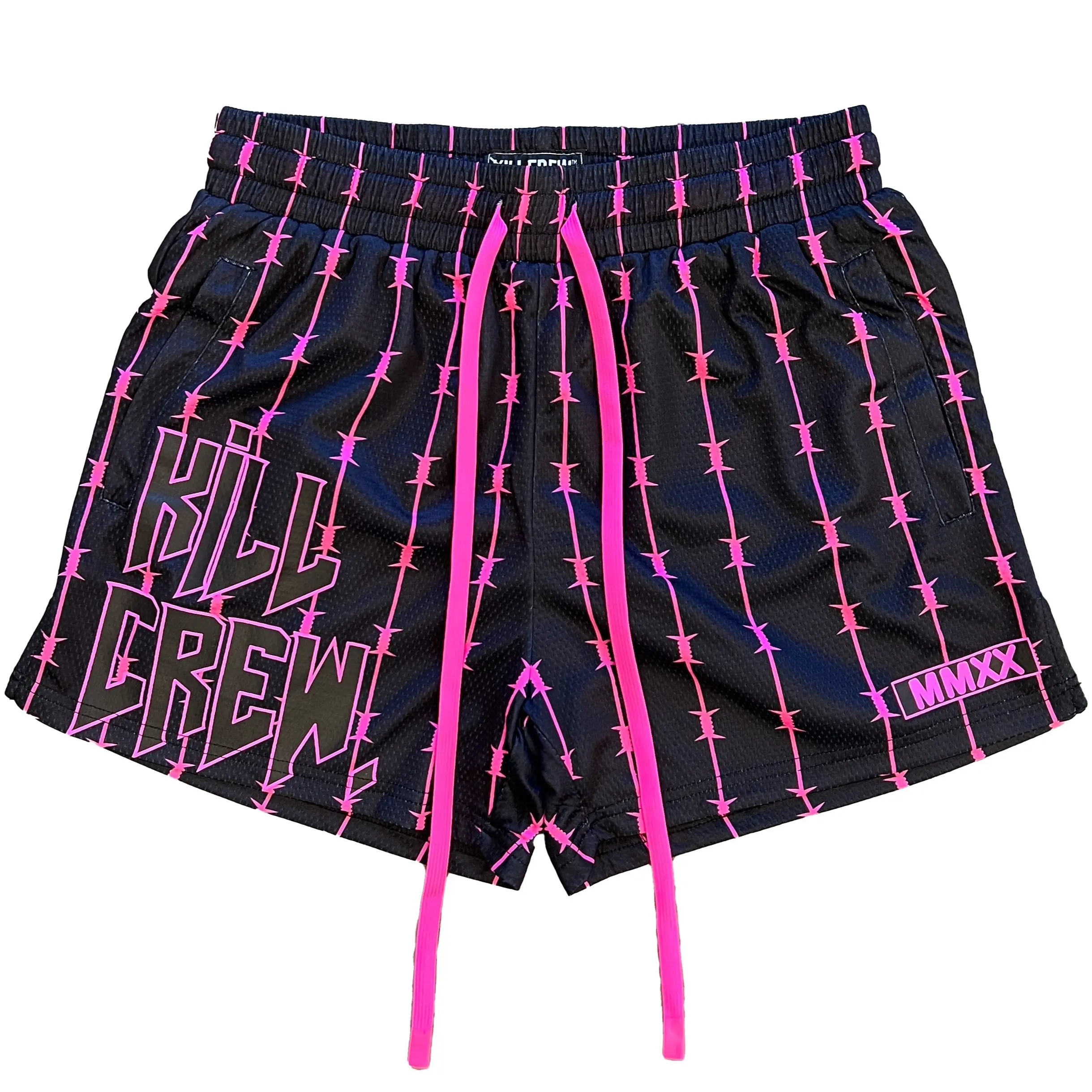 Kill Crew Muay Thai Barbwire Shorts Workout Clothes Gym Shorts, Training Wear