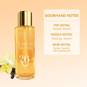 Pistachio Almond & Vanilla Scent Brazilian Perfume Mist 26 - Luxurious Sweet Gourmand Body & Hair Mist - Light Feminine Solid Perfume Gift with
