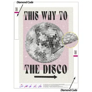 5D DIY Diamond Art Painting Disco Sign, Sparkly Diamond Painting Tools Kit For Party Room, Bar Or Dance Wall Decor, Diamond Painting Kits