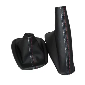 Car Shift Gear Stick Dust-proof Cover, 2 Counts/set Handbrake Handle Faux Leather Cover, Universal Car Interior Accessories for BMW E30 E36 E34 E46 Z3 Manual Models