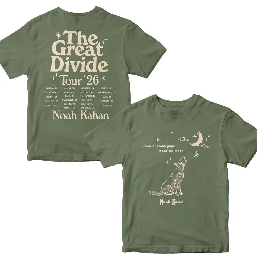 Noah Kahan The Great Divide Tour 2026 Merch North America Orbiter Howling Pup T-Shirt Gift HG