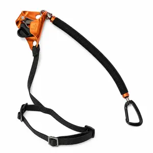 BARHAR 2-in-1 Adjustable Knee & Chest Ascender, 90–100cm SRT Rope Climbing Assist, 5kN Aluminum Ascender with Foot Loop for Arborist Tree Climbing & Rope Access