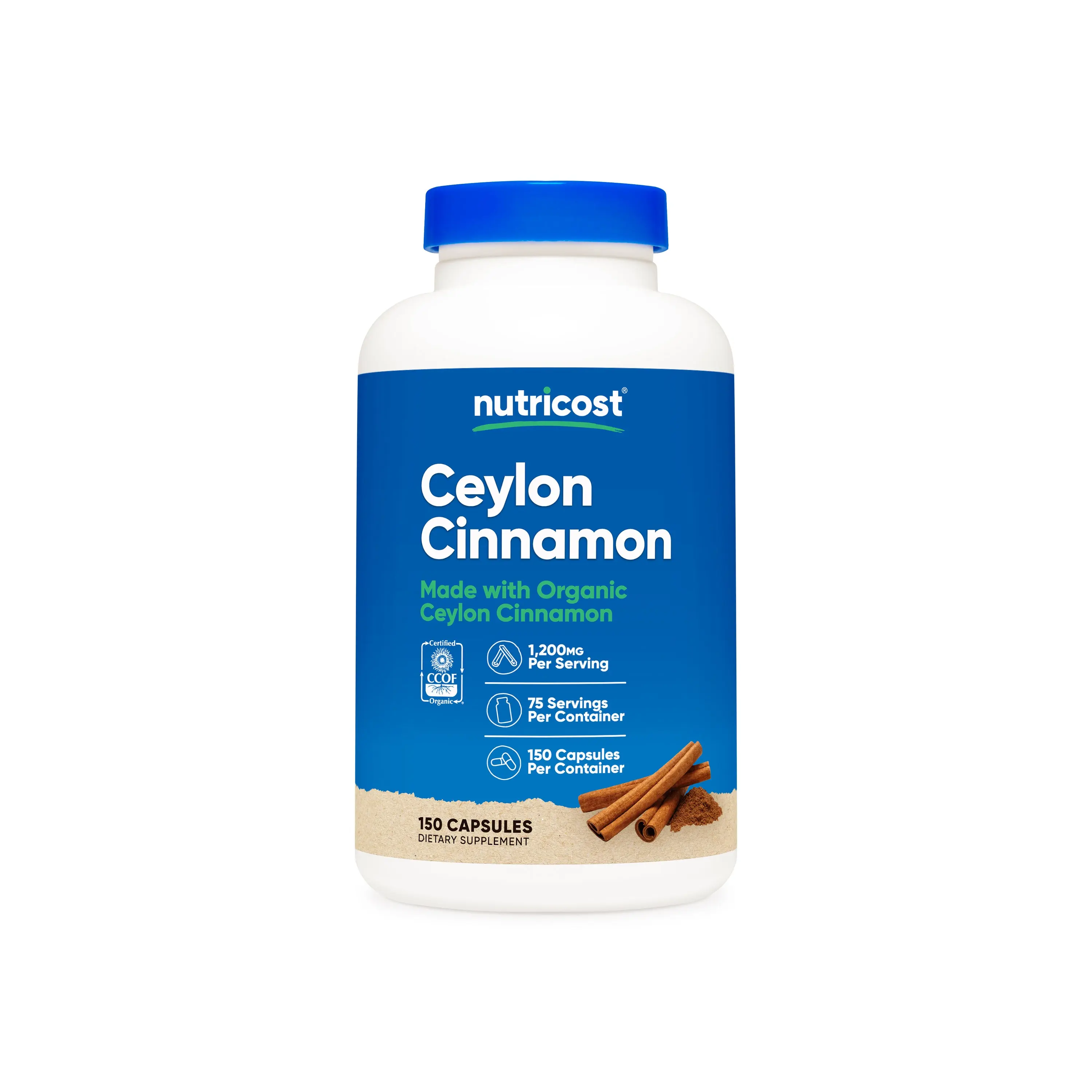Nutricost Cinnamon Made with Organic Ceylon Capsules Nutricost Cinnamon Made with Organic Ceylon Capsules
