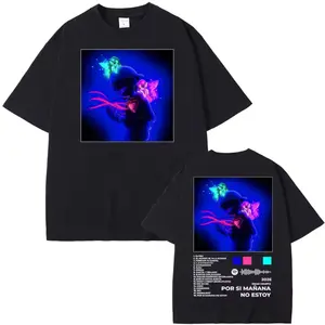 Omar Courtz Por Si Mañana No Estoy Album Cover T-Shirt, Latin Reggaeton Streetwear Graphic Tee, Oversized Cotton Fan Shirt for Men Women, Casual Concert Merch Apparel