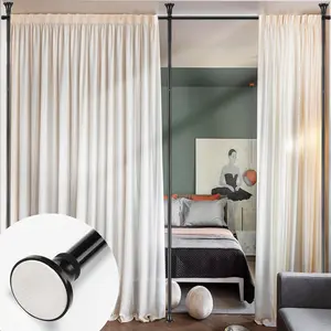 Tension Curtain Rod Stand for Room Divider&Window-No Drilling Partition Room Divider Wall,Heavy Duty Metal Curtain Stand for Room Separation,Separator